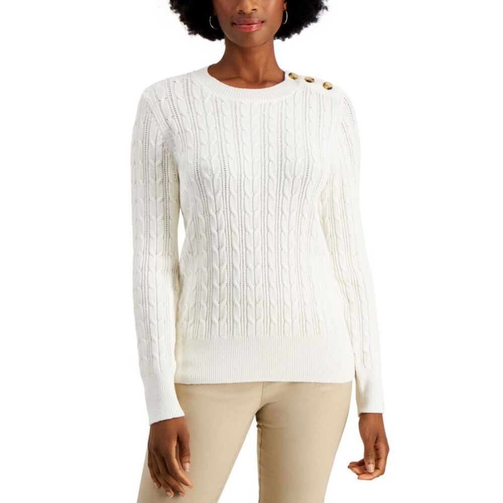 Charter Club Button Shoulder Sweater